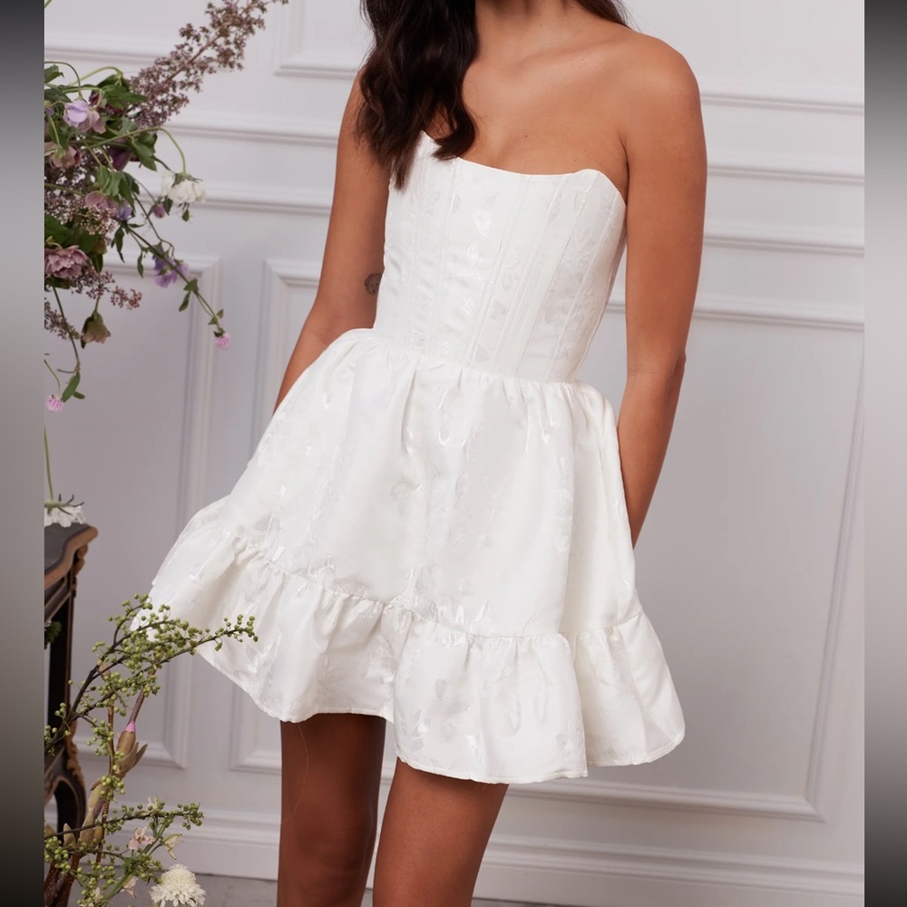 V. Chapman Ginny Dress in White Baroque Floral